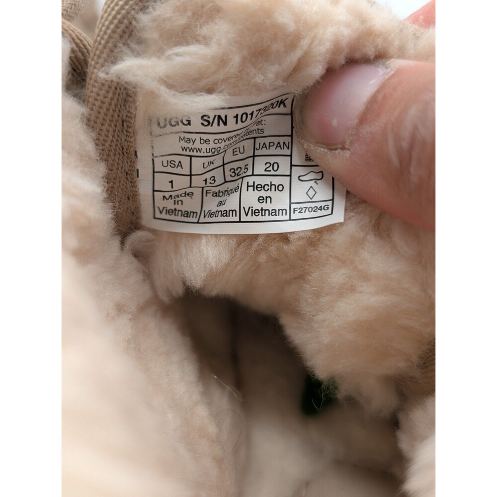 UGG Neumel II Kids Boots Size 1 Sand Suede Shearling Chukka Booties 1017320K - Picture 5 of 7